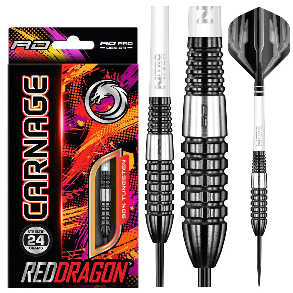 Red Dragon Carnage 4 90% Tungsten Steel Tip Darts