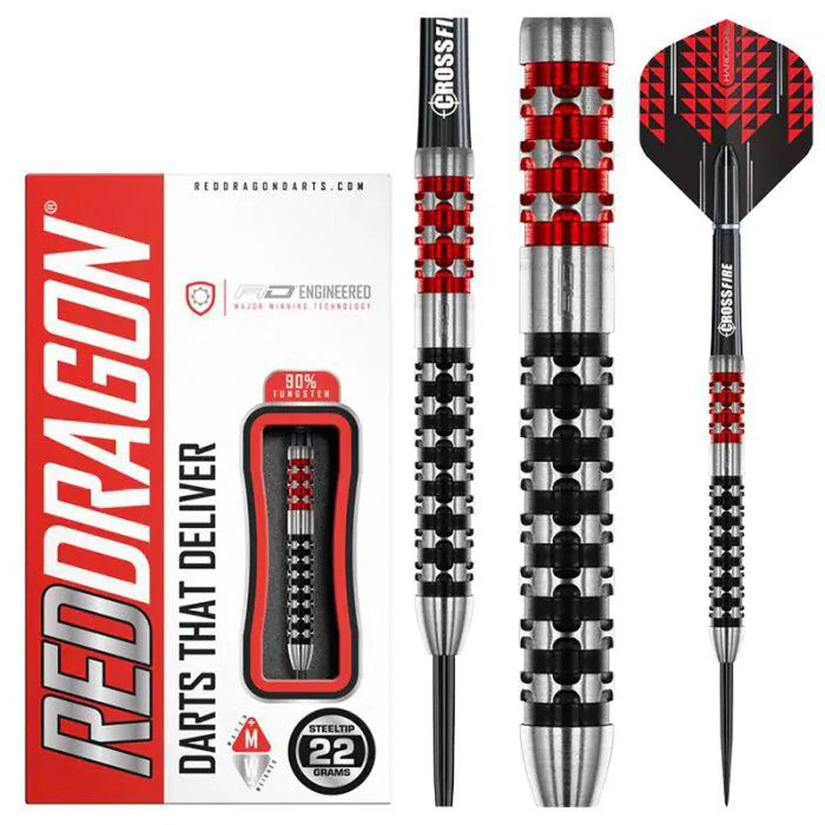 Red Dragon Crossfire 90% Tungsten Steel Tip Darts – Premier Darts