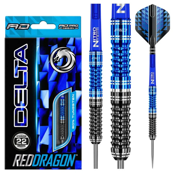 Red Dragon Delta 1 90% Tungsten Steel Tip Darts-1-22 GRAM-Premier Darts