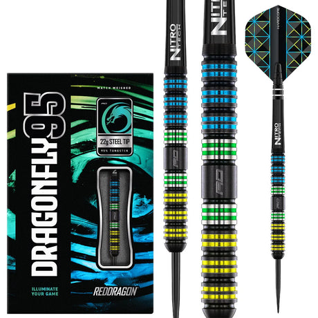 Red Dragon Dragonfly 95 Black - Parallel 95% Tungsten Steel Tip Darts
