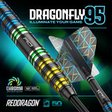 Red Dragon Dragonfly 95 Black - Tapered 95% Tungsten Steel Tip Darts