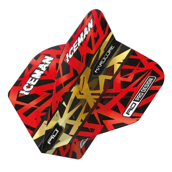 Red Dragon Gerwyn Price Red & Gold Hardcore Premium Flights-1-Premier Darts