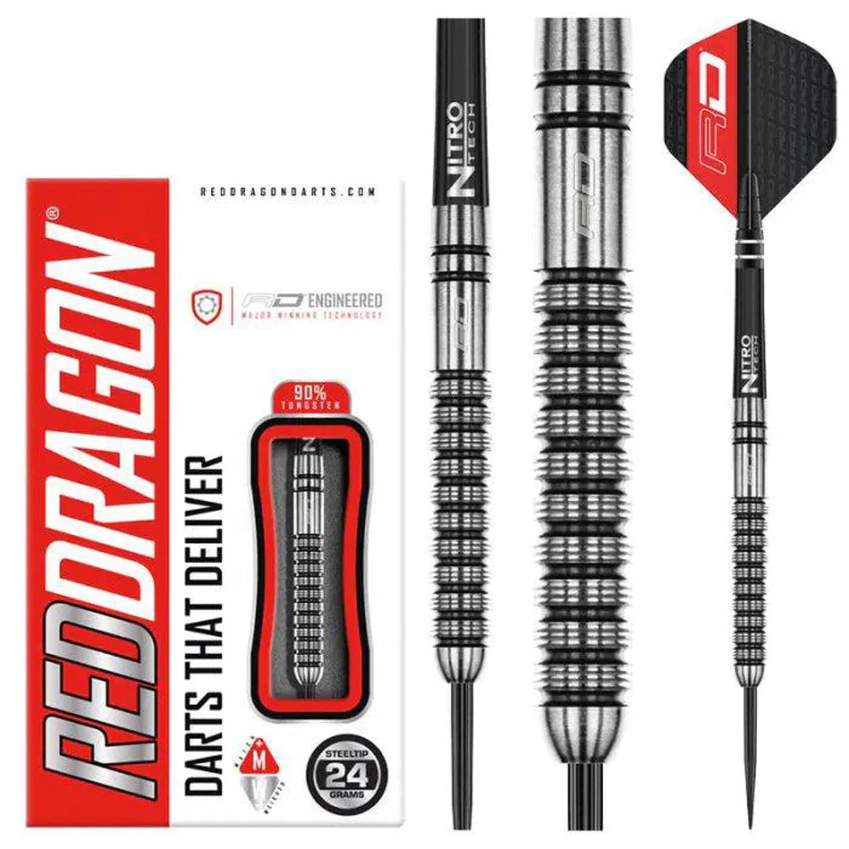 Red Dragon Gian Van Veen 90% Tungsten Steel Tip Darts – Premier Darts