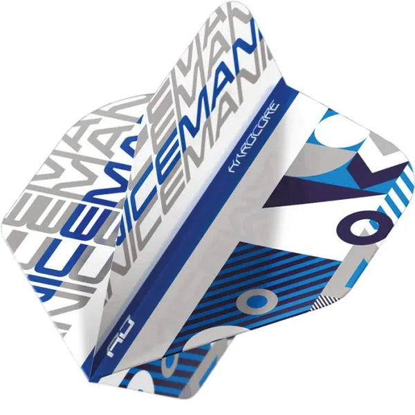 Red Dragon Hardcore Iceman Stack White & Blue Standard Flights-1-Premier Darts