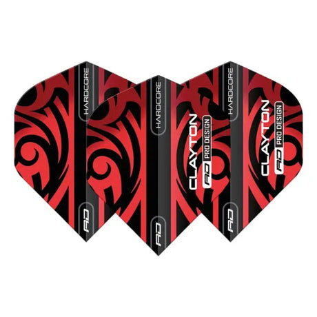 Red Dragon Hardcore Jonny Clayton Red & Black Tribal Flights