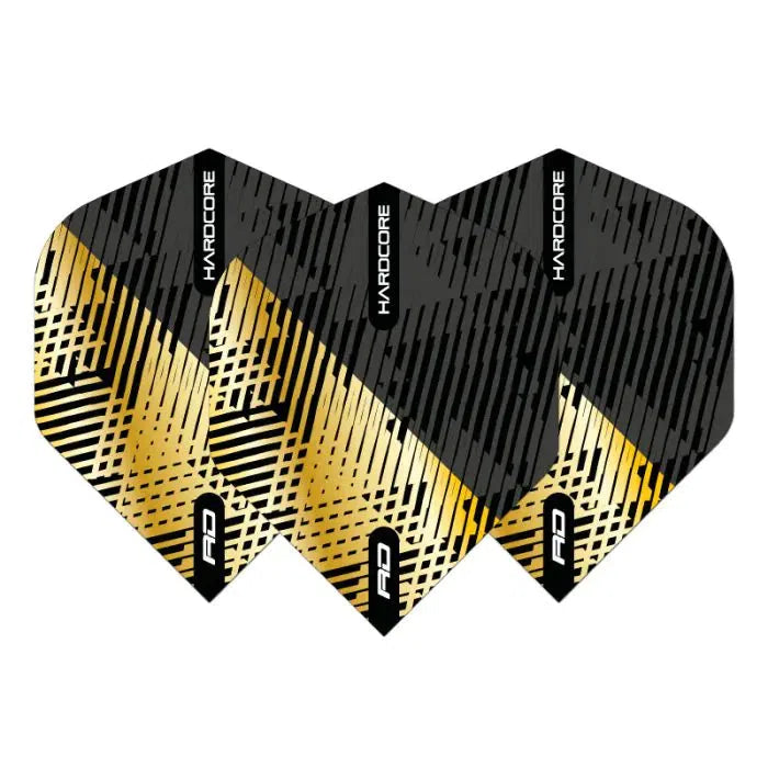 Red Dragon Hardcore Premium Gold & Black Fleck Flights