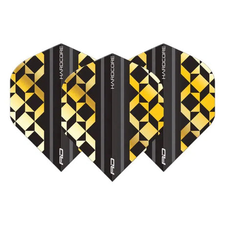 Red Dragon Hardcore Premium Gold & Black Geometric Flights