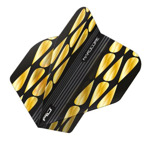 Red Dragon Hardcore Premium Gold & Black Teardrop Flights-1-Premier Darts