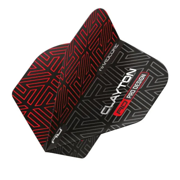 Red Dragon Hardcore Premium Jonny Clayton Red & Black Flights-1-Premier Darts