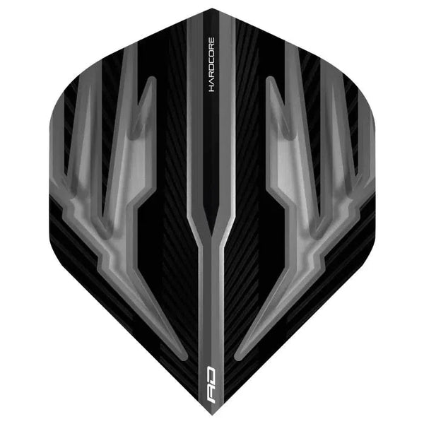 Red Dragon Hardcore Radical Black & Grey Standard Flights-1-Premier Darts