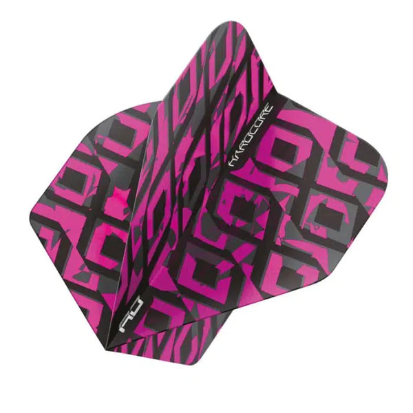 Red Dragon Hardcore Radical Black & Pink Standard Flights-1-Premier Darts