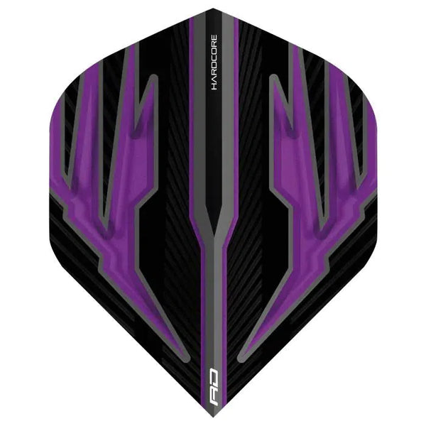 Red Dragon Hardcore Radical Black & Purple Standard Flights-1-Premier Darts