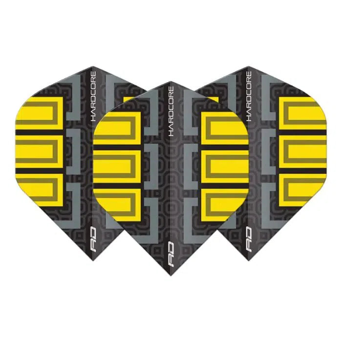 Red Dragon Hardcore Radical Black & Yellow Blocks Standard Flights