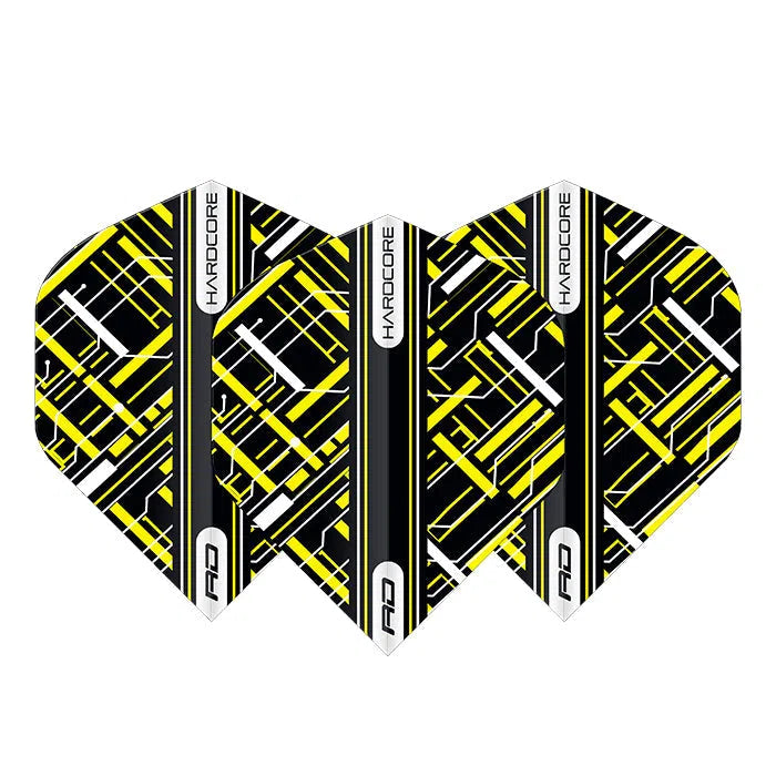 Red Dragon Hardcore Radical Black & Yellow Flights