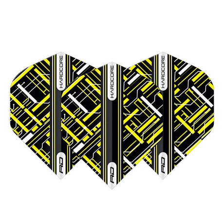 Red Dragon Hardcore Radical Black & Yellow Flights
