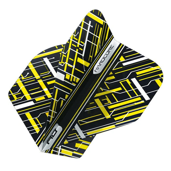 Red Dragon Hardcore Radical Black & Yellow Flights-1-Premier Darts