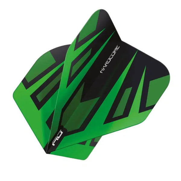Red Dragon Hardcore Radical Green & Black Fan Standard Flights-1-Premier Darts