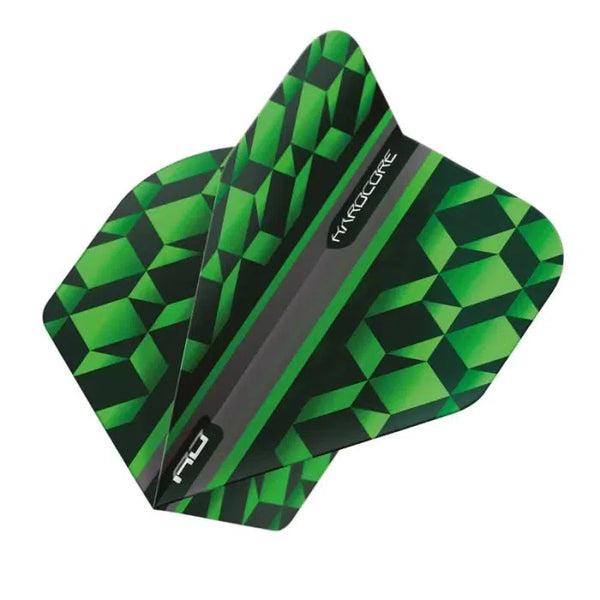Red Dragon Hardcore Radical Green & Black Geometric Standard Flights-1-Premier Darts