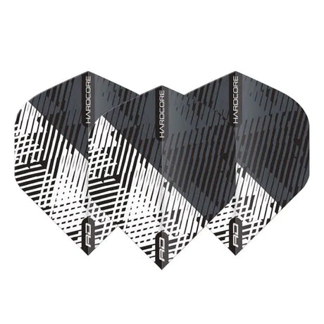 Red Dragon Hardcore Radical Grey and Black Fleck Standard Flights