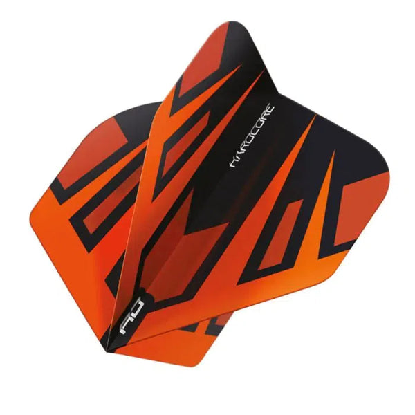 Red Dragon Hardcore Radical Orange & Black Fan Standard Flights-1-Premier Darts