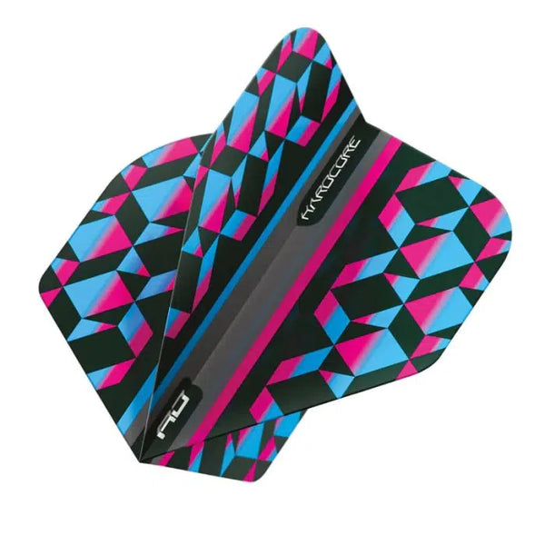 Red Dragon Hardcore Radical Pink, Blue & Black Geometric Standard Flights-1-Premier Darts