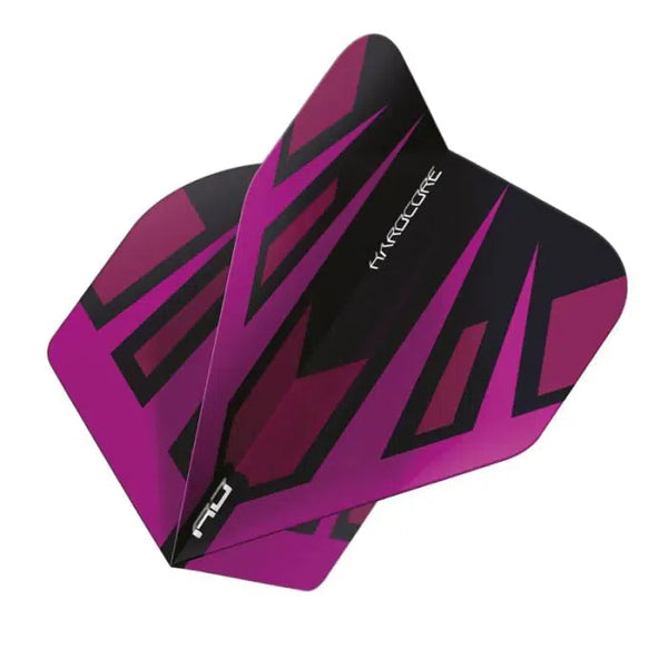 Red Dragon Hardcore Radical Purple & Black Fan Standard Flights-1-Premier Darts