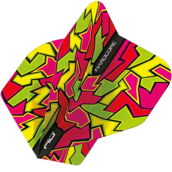Red Dragon Hardcore Radical Red Crackle Standard Flights-1-Premier Darts