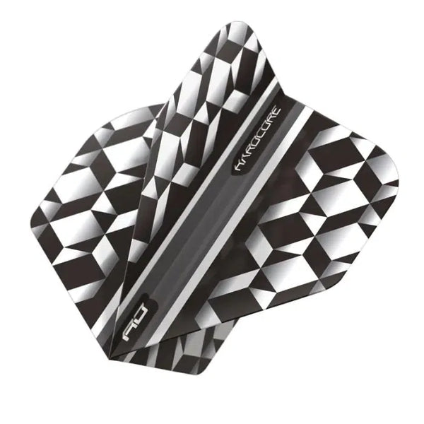 Red Dragon Hardcore Radical White & Black Geometric Standard Flights-1-Premier Darts