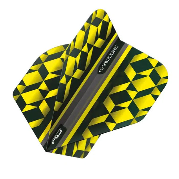 Red Dragon Hardcore Radical Yellow & Black Geometric Standard Flights-1-Premier Darts