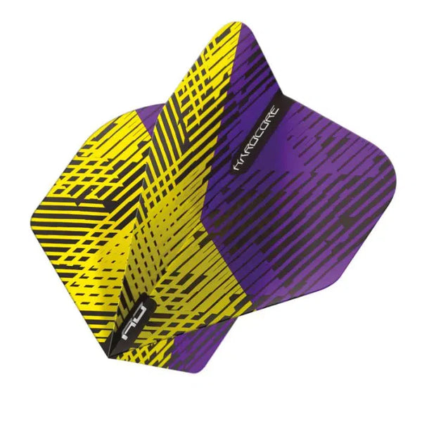 Red Dragon Hardcore Radical Yellow & Purple Fleck Standard Flights-1-Premier Darts
