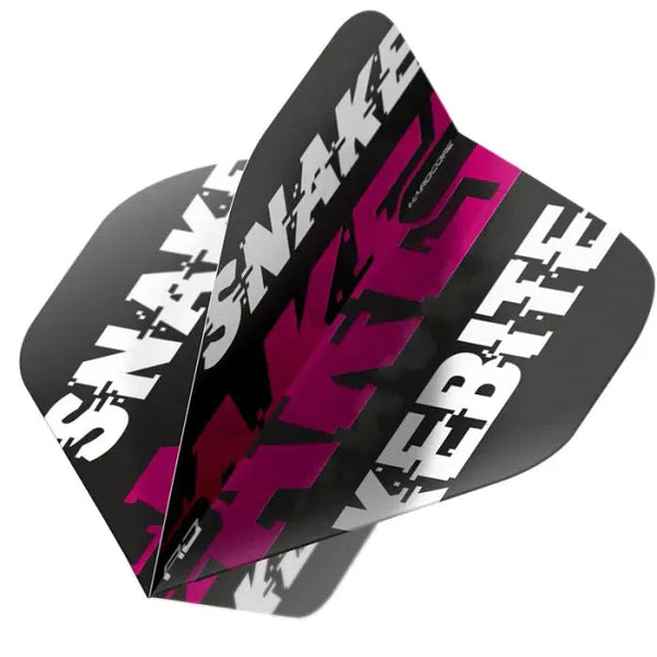 Red Dragon Hardcore Snakebite Black & Purple Flights-1-Premier Darts
