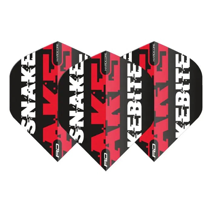 Red Dragon Hardcore Snakebite Black & Red Flights