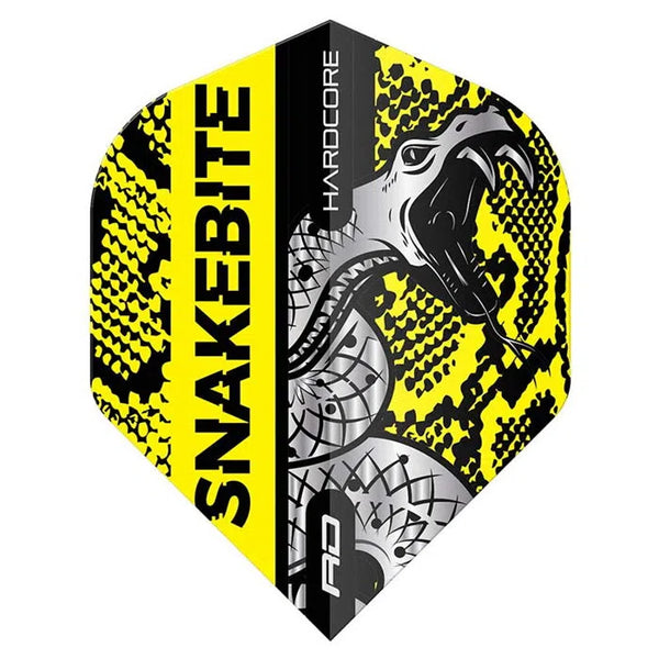 Red Dragon Hardcore Snakebite Coiled Snake Yellow Flights-1-Premier Darts