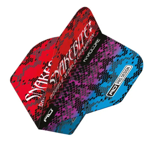 Red Dragon Hardcore Snakebite Multi Snakeskin Red Flights-1-Premier Darts