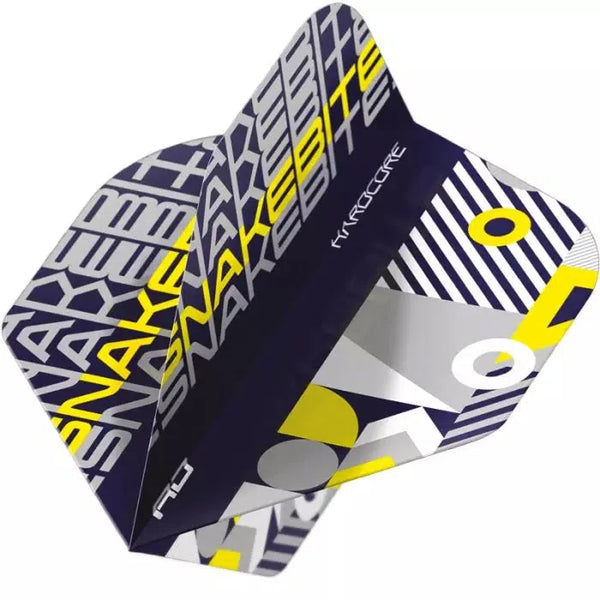 Red Dragon Hardcore Snakebite Stack Black & Yellow Flights-1-Premier Darts