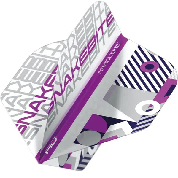Red Dragon Hardcore Snakebite Stack White & Purple Flights-1-Premier Darts