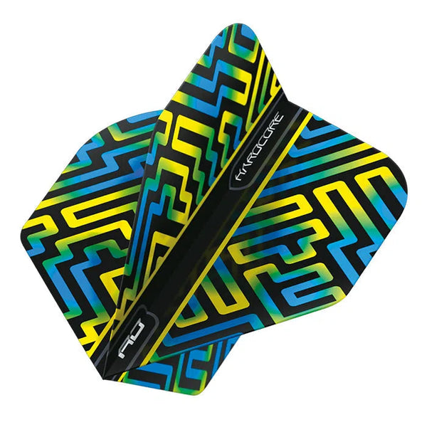 Red Dragon Hardcore XT Blue, Green & Yellow Flights-1-Premier Darts