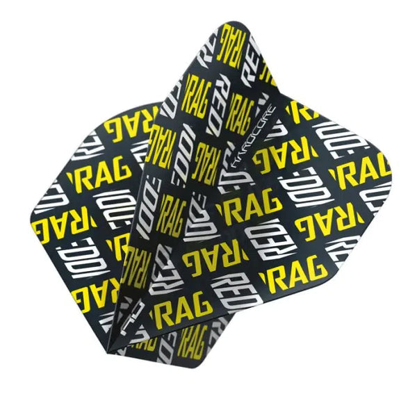 Red Dragon Hardcore XT Yellow and White Red Dragon Logo Flights-1-Premier Darts