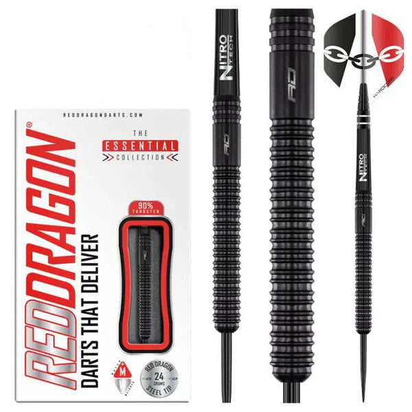 Red Dragon Jamie Hughes SE 90% Tungsten Steel Tip Darts-1-24 GRAM-Premier Darts