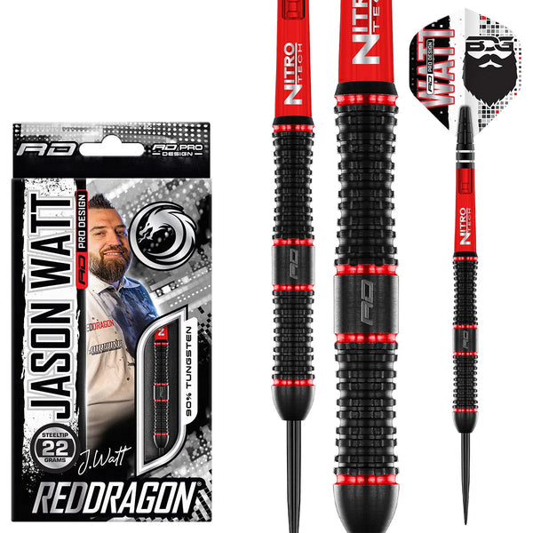 Red Dragon Jason Watt 90% Tungsten Steel Tip Darts-1-22 GRAM-Premier Darts