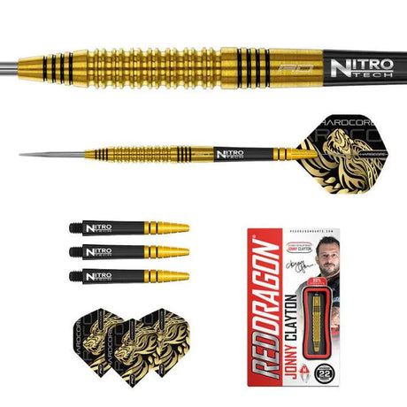 Red Dragon Jonny Clayton Gold 90% Tungsten Steel Tip Darts