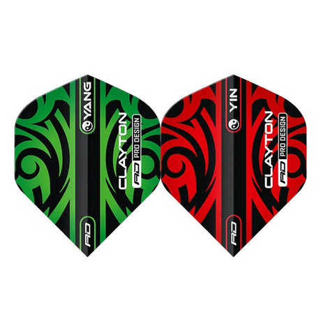 Red Dragon Jonny Clayton Green & Red Yin Yang Flights