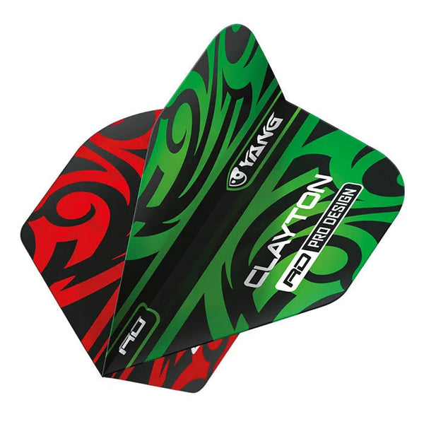 Red Dragon Jonny Clayton Green & Red Yin Yang Flights-1-Premier Darts