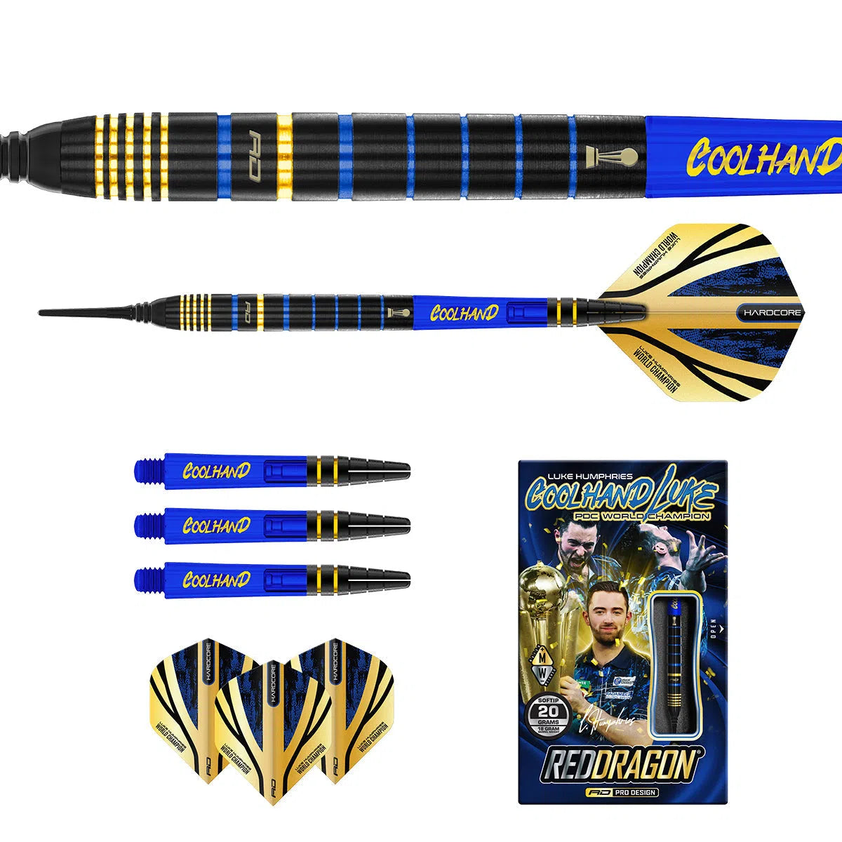 Red Dragon Luke Humphries TX4 Avenger 90% Tungsten Soft Tip Darts