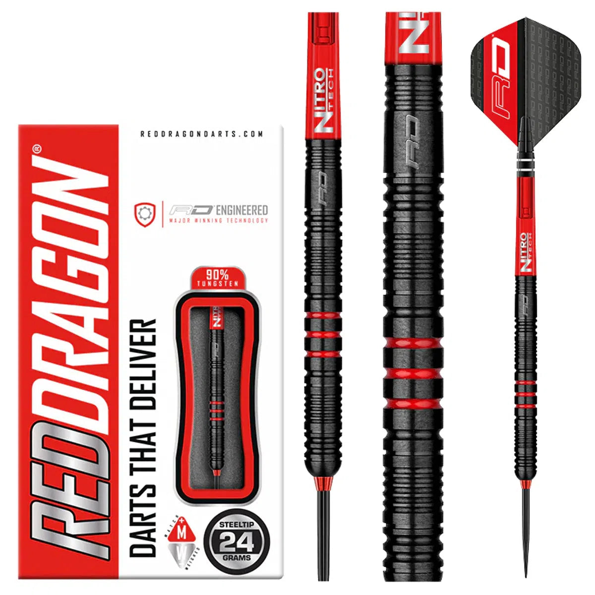 Red Dragon Milano RS 90% Tungsten Steel Tip Darts