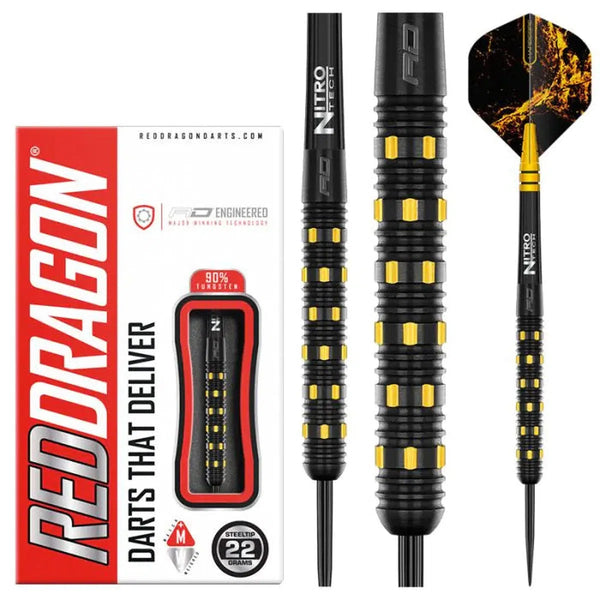 Red Dragon Nirvana 90% Tungsten Steel Tip Darts-1-22 GRAM-Premier Darts