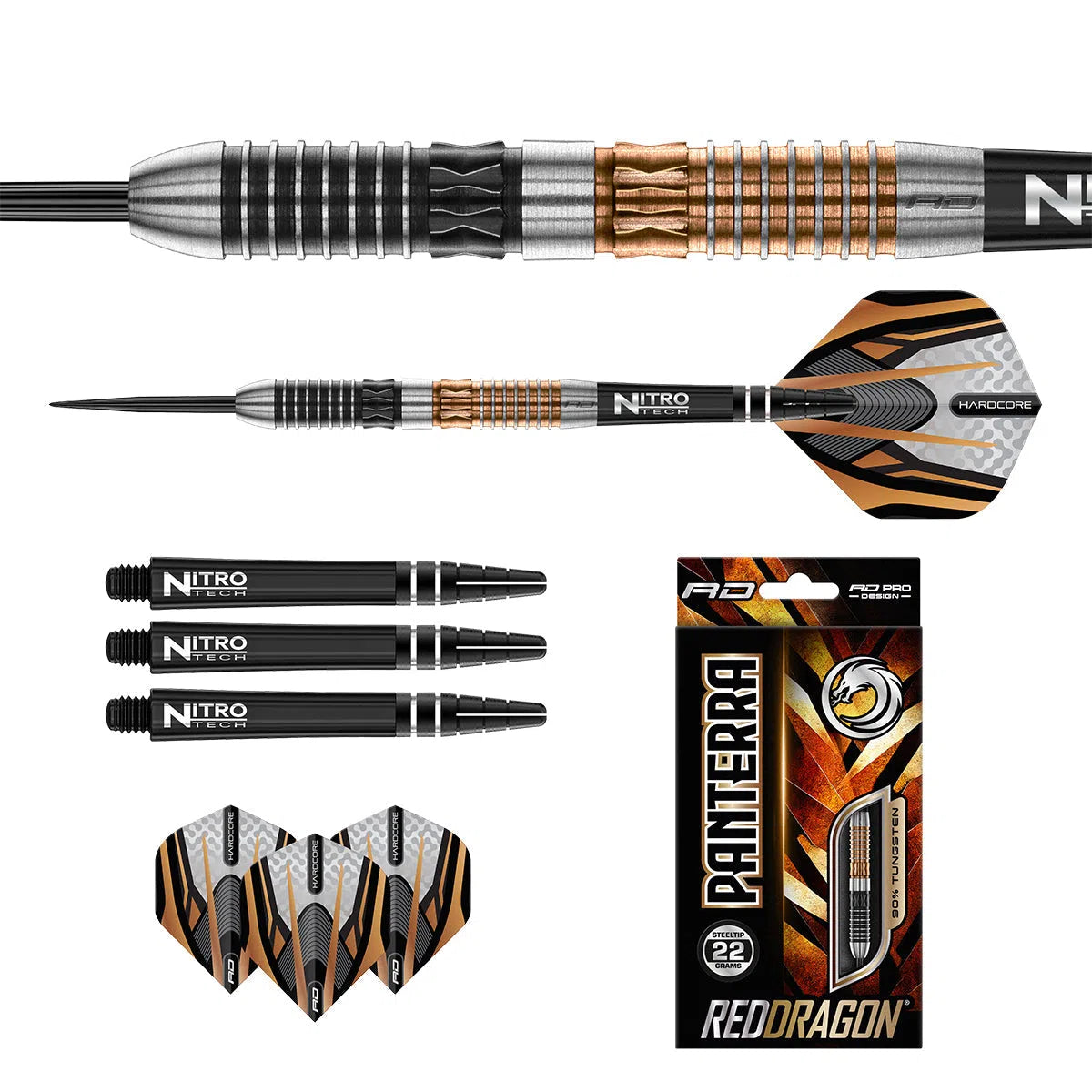 Red Dragon Panterra 90% Tungsten Steel Tip Darts