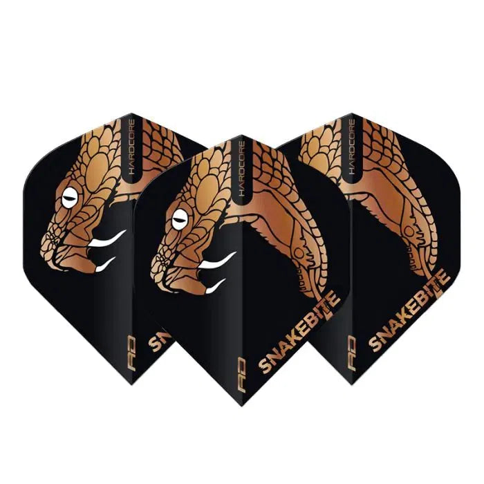 Red Dragon Peter Wright Black & Bronze Snake Hardcore Premium Flights