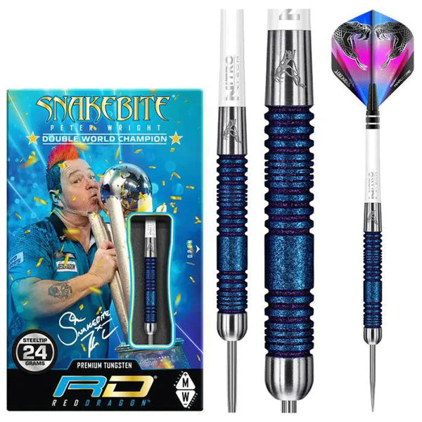 Red Dragon Peter Wright Euro 11 Blue Element World Cup SE 90% Tungsten Steel Tip Darts-1-24 GRAM-Premier Darts