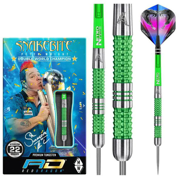 Red Dragon Peter Wright Mamba 90% Tungsten Steel Tip Darts-1-22 GRAM-Premier Darts